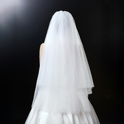 新娘蓬蓬头纱超仙多层婚纱，结婚旅拍森系中长款头纱