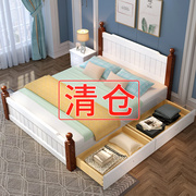 全实木床现代简约北欧式床，1.8m主卧大床1.5m单人床1米2松木双人床