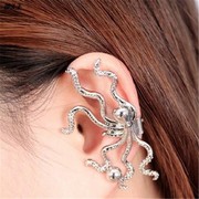 朋克风金银色章鱼保罗耳环 创意时尚女士无耳洞耳夹耳饰