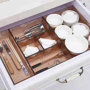厨房餐具收纳盒组合抽屉，分隔碗筷收纳格子隔板，格分类整理盒分隔盒