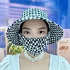 防晒口罩一体帽子遮阳帽，女款防晒遮阳遮脸夏季透气太阳采茶帽