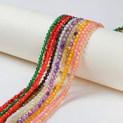 天然彩色切面锆石水晶小珠串珠，散珠手工diy手链，项链饰品材料配件