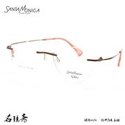 santamonica圣曼尼加无框钛材镜架男女，款商务气质近视眼镜tl