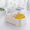 优思居加厚塑料手提香皂盒，卫生间双格沥水，托盘放肥皂架家用肥皂盒