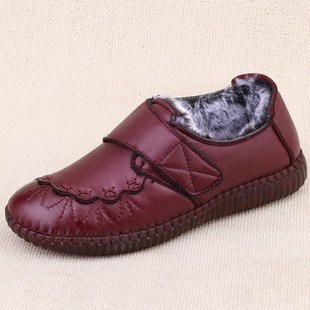冬季老北京布鞋女棉鞋加绒保暖妈妈鞋低帮中老年舒适防滑老人鞋子