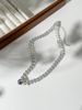 ljwins博主同款透明天然白水晶(白水晶)项链，小众高级设计银色球体锁骨链