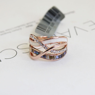 威妮华比拉冷淡风戒指女玫瑰金天然贝壳食指环时尚中指水钻装饰品