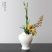 美人肩陶瓷花瓶中式禅意日式花道插花器皿投入花花器桌面摆件装饰