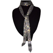 品质带钻闪亮水钻领带女士，装饰脖子饰品颈带，水晶长款项链镶钻