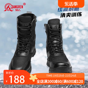 强人3515男短靴春夏户外网面透气训练靴黑色，耐磨徒步高帮登山靴子