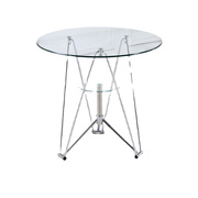 洽谈桌玻璃桌子圆钢化玻璃小圆桌现代简约玻璃，圆桌椅组合圆玻璃桌