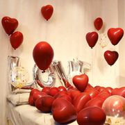 网红马卡龙心形宝石红色结婚礼生日气球浪漫婚房装饰婚庆布置用品