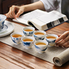 手绘功夫茶杯套装陶瓷喝茶杯子，手作杯茶碗家用6只装茶具主人杯