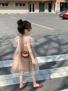 2023夏季女童重工森系蕾丝欧根纱蓬蓬裙，公主连衣裙子