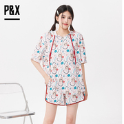 P&X设计师女装 2023夏季 套装短裤两件套宽松 823214387 花色