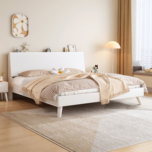 床实木床现代简约1.5米家用单人床北欧橡木床1.8米双人床主卧床架