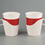 8只装纸杯托一次性杯子杯托底座家用托架高档加厚待客用塑料杯套