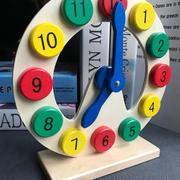 认识时间闹钟玩具钟表木质小时钟宝宝儿童幼儿益智数字早教大钟