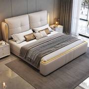 舒和居床现代简约奢轻皮床双人床软体床1.8米意床极简皮艺式软包