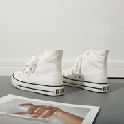 品牌高帮韩版纯白色，1970s帆布鞋女板鞋步祥学生，手绘百搭女鞋