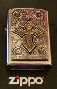 zippo芝宝凯尔特十字架，象征打火机品牌盒子镀铬收藏男士