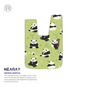 尼睿x比菜菜原创熊猫，插画手腕包流行(包流行)帆布包可爱印花手提袋
