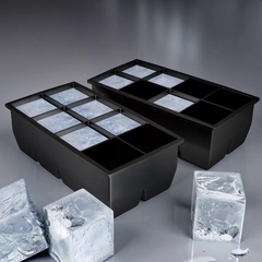 方格黑色冻冰块盒子硅胶大酒吧器皿