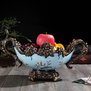 创意欧式茶几时尚干水q果盘树脂客厅家居装饰品结婚现代茶几