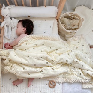 豆豆毯婴儿夏季纱布盖毯宝宝小被子薄款儿童毯子新生儿毛毯安抚毯