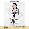 maxrieny小香风马甲，裙冬季蝴蝶结，无袖连衣裙