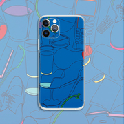 michaelcraigmartin蓝色线条波普，文艺术(文艺术)生手机壳适用苹果b072