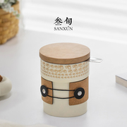 叁旬哈哈杯泡茶杯陶瓷创意茶水分离马克杯办公室高颜值咖啡杯水杯