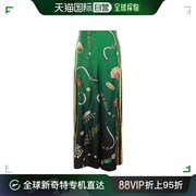 香港直邮casablanca女士，绿色多色真丝裤子