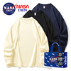 NASA联名秋季重磅纯棉长袖T恤女美式复古风潮流运动中性风情侣款