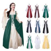 圣节宫廷风束腰，欧洲中世纪复古长裙戏剧演出服，cos公主裙