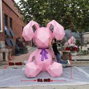 几何兔子雕塑户外网红卡通玻璃钢摆件不锈钢，动物广场美陈装饰