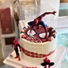 网红超人蛋糕装饰品摆件，卡通英雄超人蜘蛛网，儿童男孩生日装扮插件