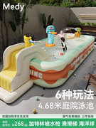 日本进口充气游泳池户外家用加厚大型家庭，儿童水池折叠戏水池成人