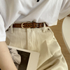韩国复古金色扣细小皮带整条腰带孔镂空女士韩版裤带学生全孔