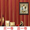 加厚低价工程PVC壁纸暗酒红色防水KTV走廊竖条纹便宜饭店酒店壁纸
