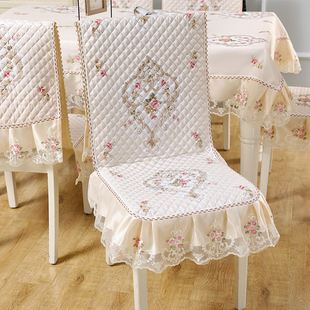 连体椅子套罩高端家用餐桌布套装，实木椅子坐垫，加厚靠背通用凳子套