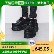 日本直邮yosuke厚底运动鞋黑色铆钉低帮系带暗黑朋克风