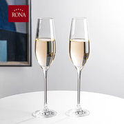 rona捷克进口水晶玻璃，笛形香槟杯酒店家用高脚杯，气泡酒杯甜酒杯