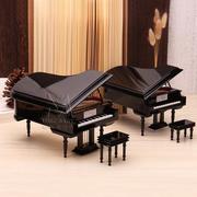 三角钢琴模型摆件迷你创意摆件钢琴模型生日礼物大仿真钢琴音乐盒