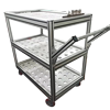 车间滑轮铝型材流利条货架三层移动铝型框架材搬运工具滚轮物料车