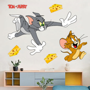 动漫卡通猫和老鼠墙贴画儿童房间布置创意客厅墙壁装饰自粘贴纸