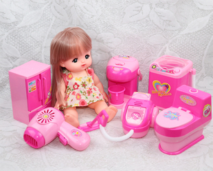米露娃娃衣服配件马桶，生活用品电动仿真小家电儿童过家家玩具套装