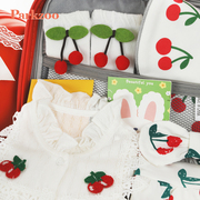 婴儿创意可爱小樱桃套装，满月宝宝百天周岁新生日(新生日)送礼物用品见面礼
