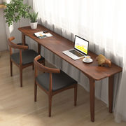 办公电脑桌实木窄书桌长条桌子卧室窗边桌靠墙桌设计一字工作台