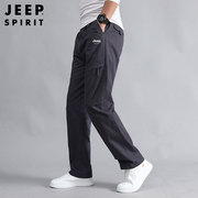 jeep吉普薄款工装裤男士，直筒休闲宽松多口袋2022大码男装裤子